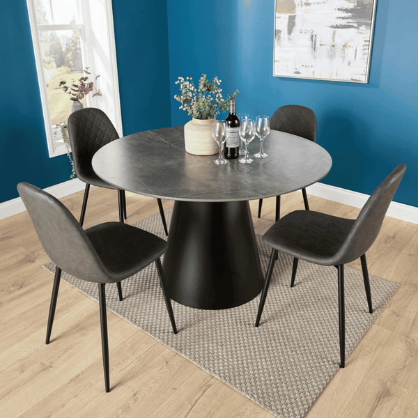 Grayson Circular Grey Dining Table
