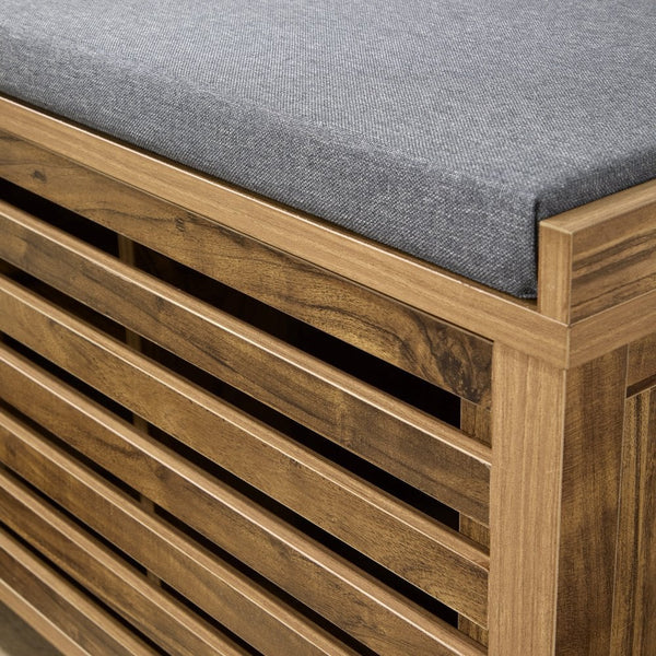 Luna Sliding Door Shoe Bench with Padded Cushion