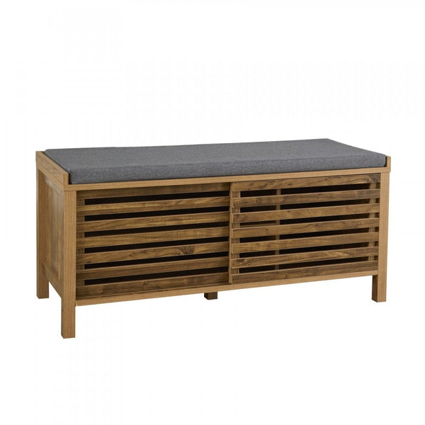 Luna Sliding Door Shoe Bench with Padded Cushion