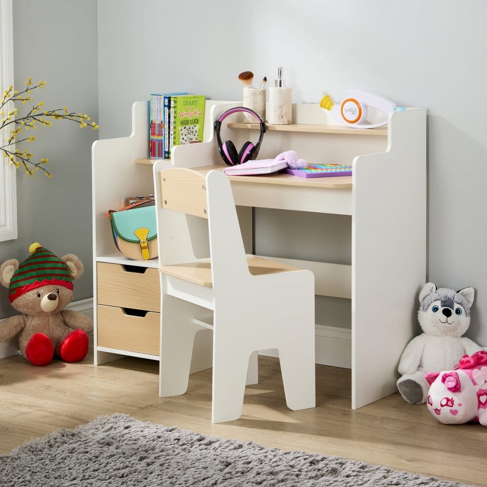 Scribbly Study Desk Set White