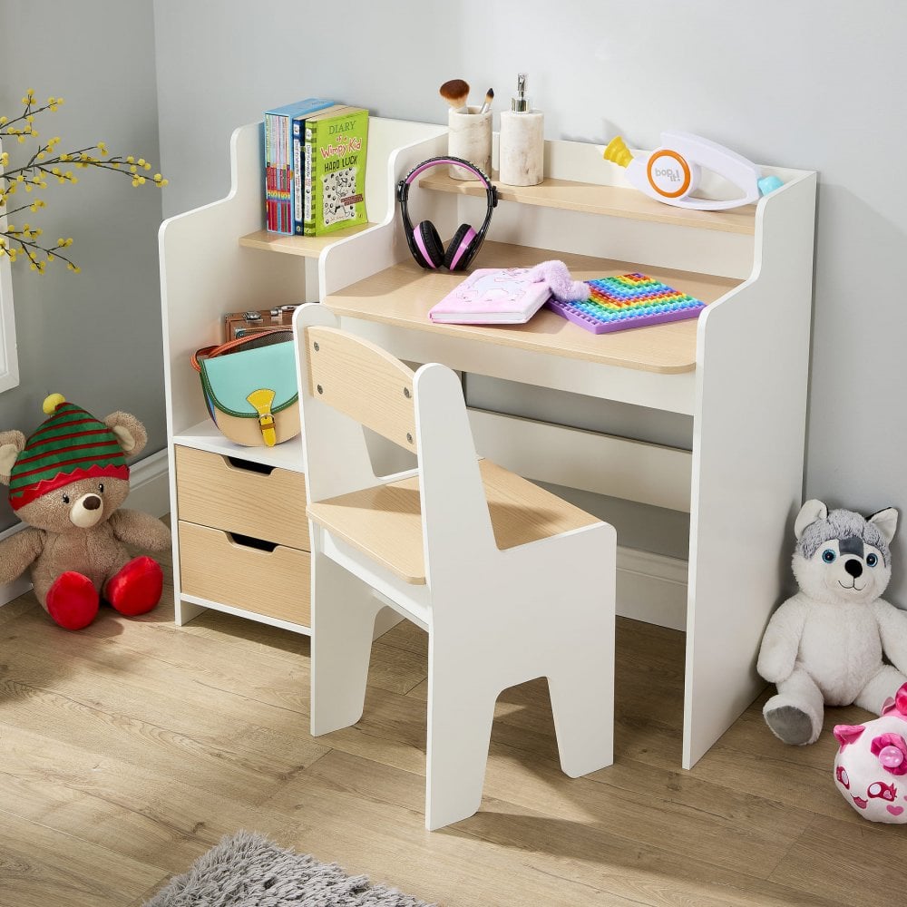 Scribbly Study Desk Set White