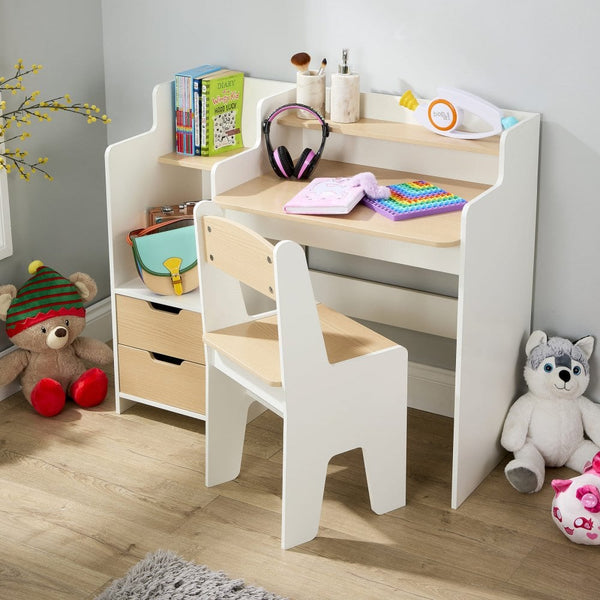 Scribbly Study Desk Set White