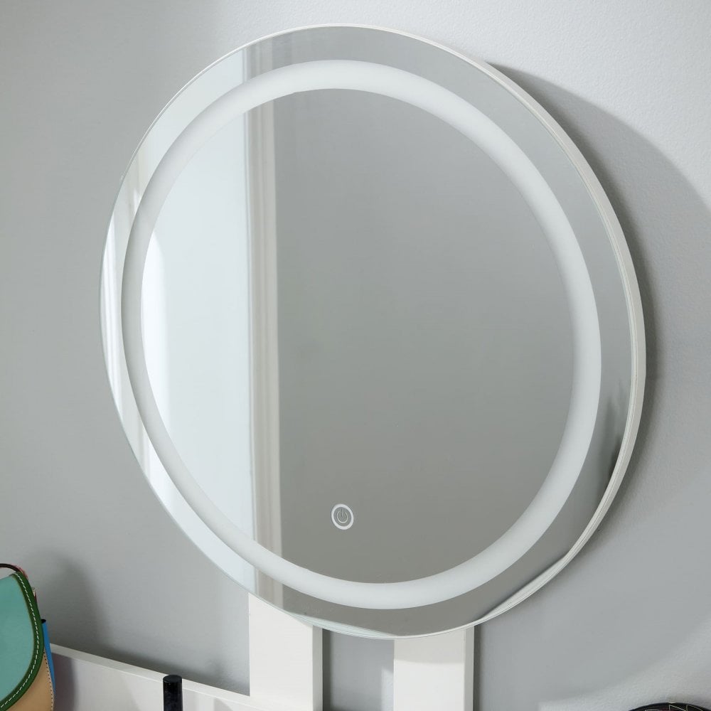 Nova White Dressing Table with LED Touch Mirror