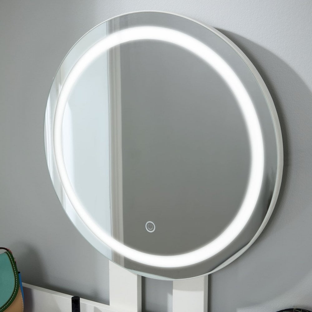 Nova White Dressing Table with LED Touch Mirror