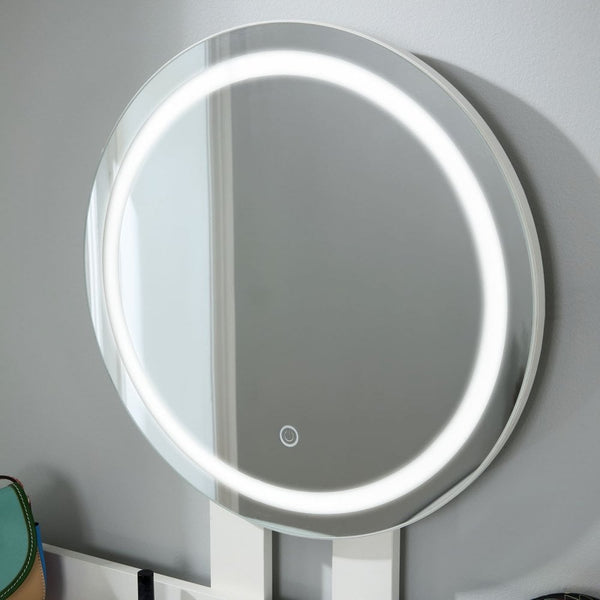 Nova White Dressing Table with LED Touch Mirror