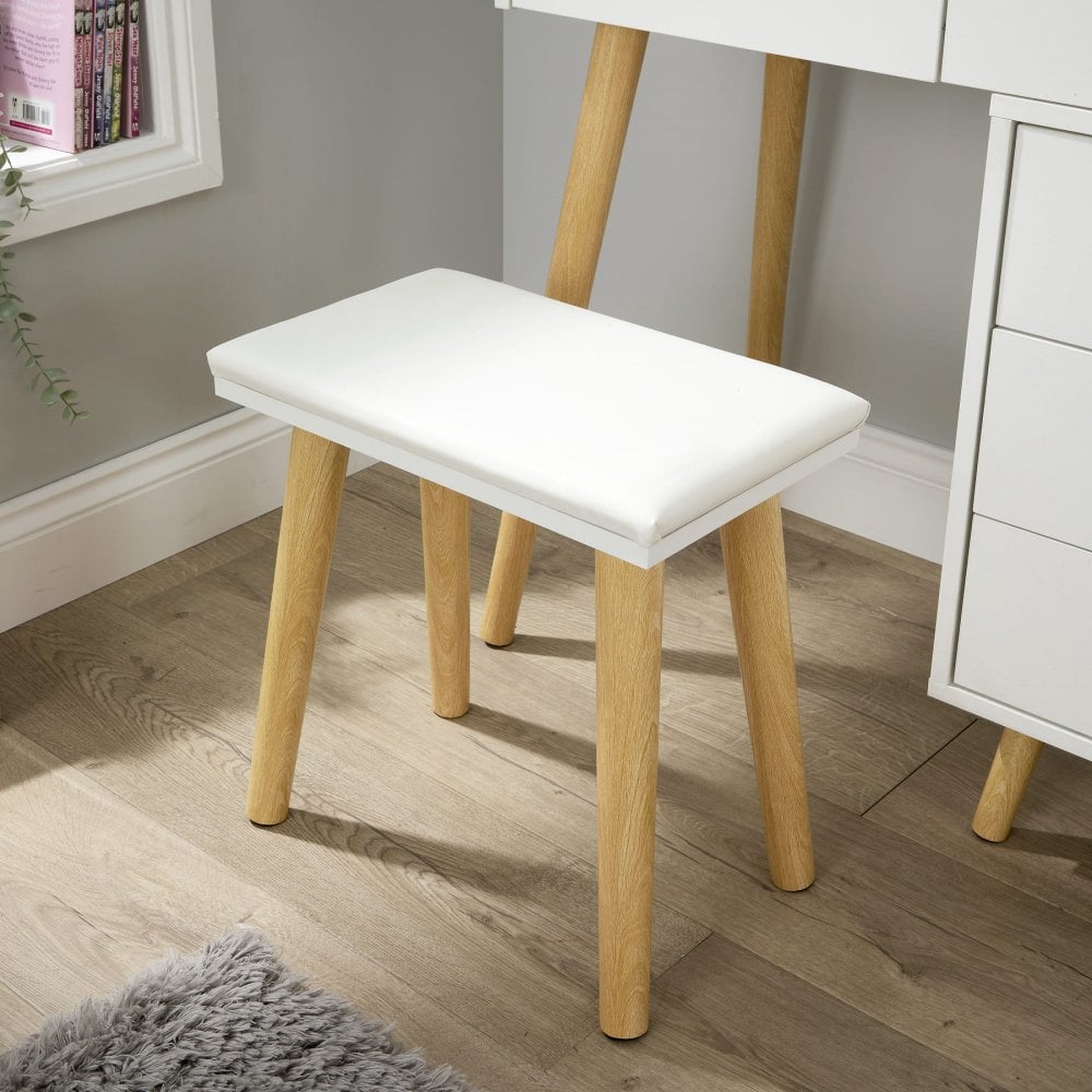 Nova White Dressing Table with LED Touch Mirror