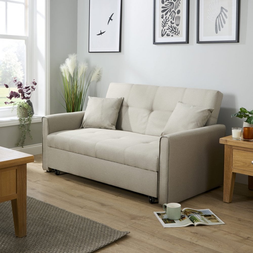 Charleston Linen Pull Out Sofa Bed