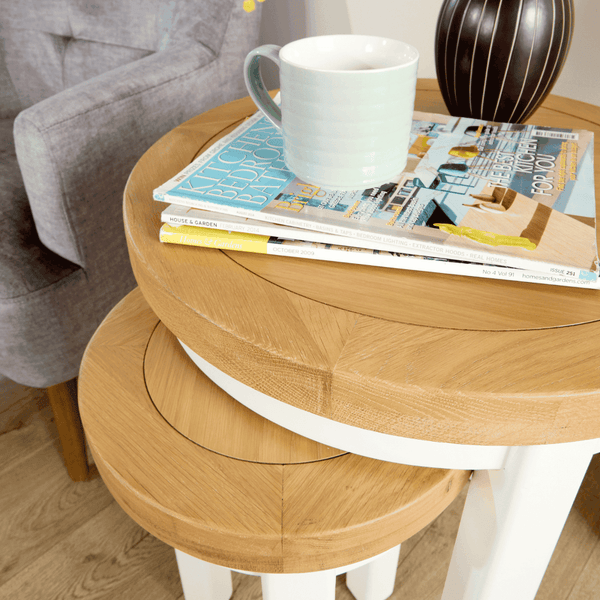 Easton White Round Nest of 2 Tables