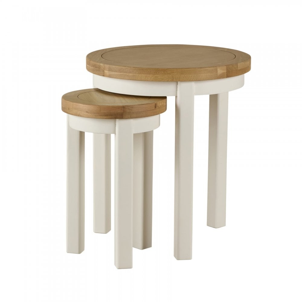 Easton White Round Nest of 2 Tables