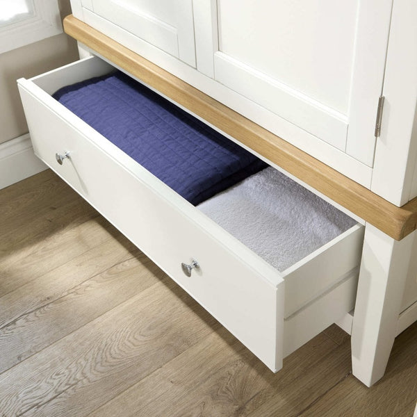 Easton White 2 Door Wardrobe with Storage Drawer