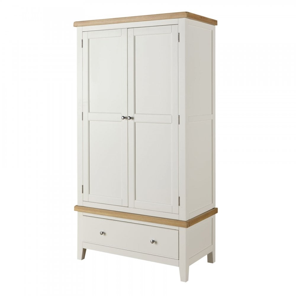 Easton White 2 Door Wardrobe with Storage Drawer