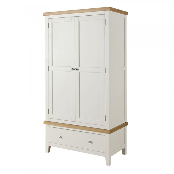 Easton White 2 Door Wardrobe with Storage Drawer