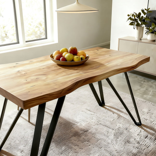 Arbore Natural Dining Table with Black Metal Legs