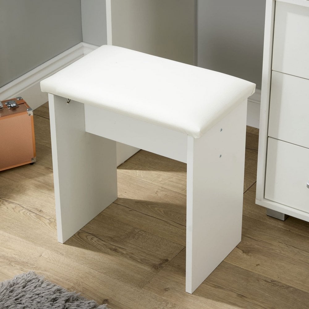Vero White Dressing Table Set & LED Mirror