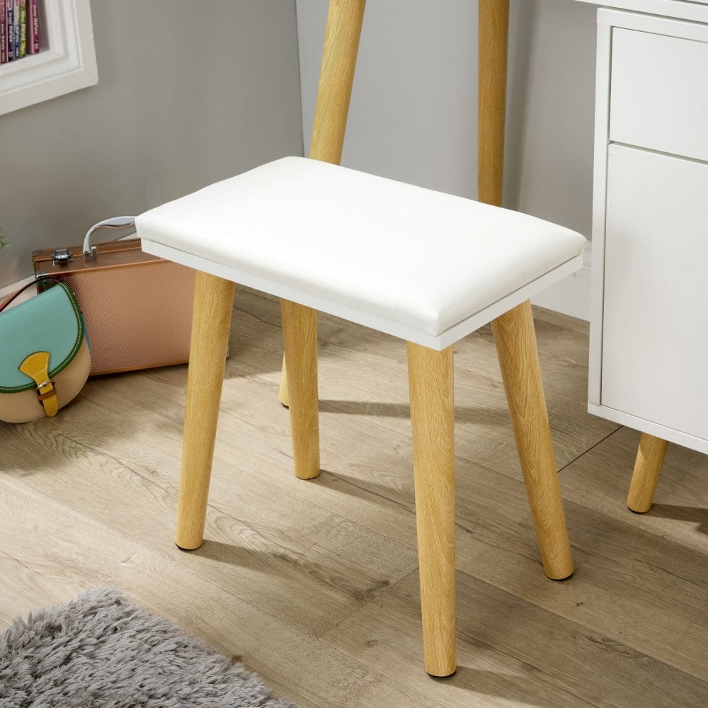 Forta Dressing Table & LED Framed Mirror White