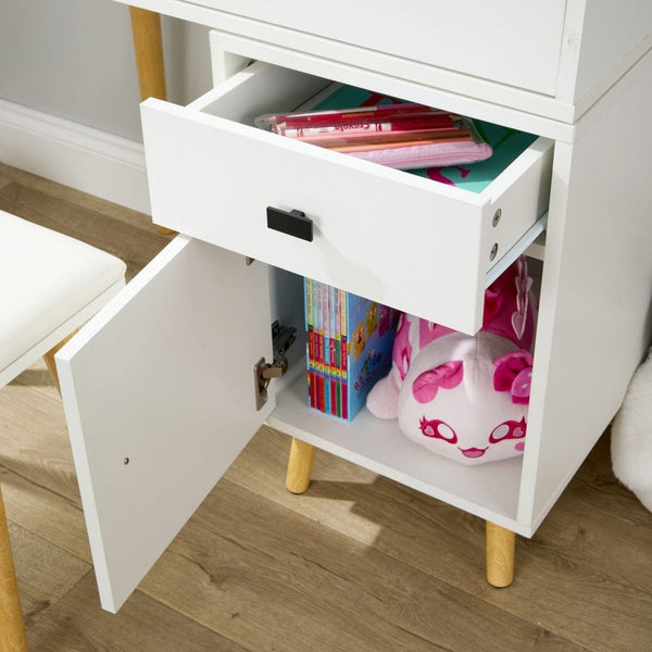 Forta Dressing Table & LED Framed Mirror White