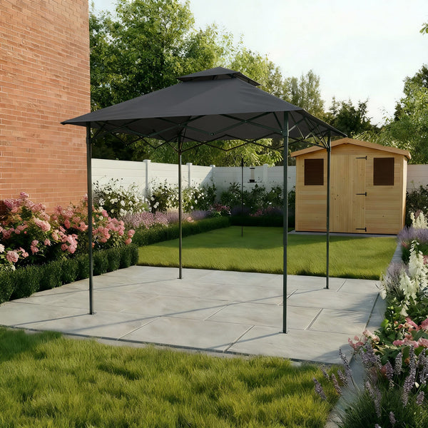 Verano Black Steel Gazebo & Water Resistant Canopy