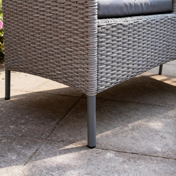 Lovelle Metal & Rattan Grey Love Seat