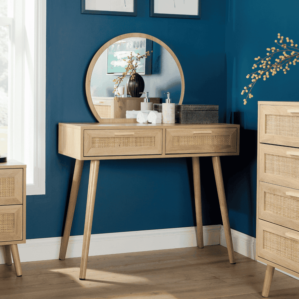 Astbury Dressing Table & Circular Mirror