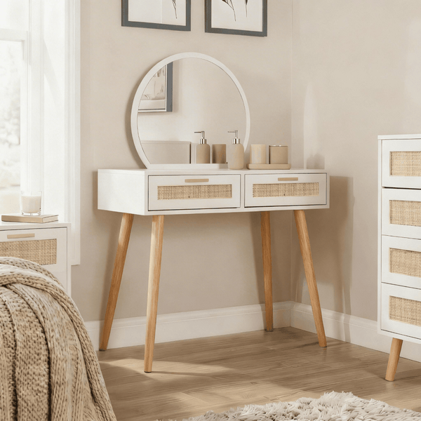 Astbury Dressing Table & Circular Mirror