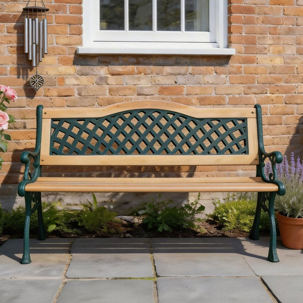 Lorien Wooden Verdigris Garden Bench