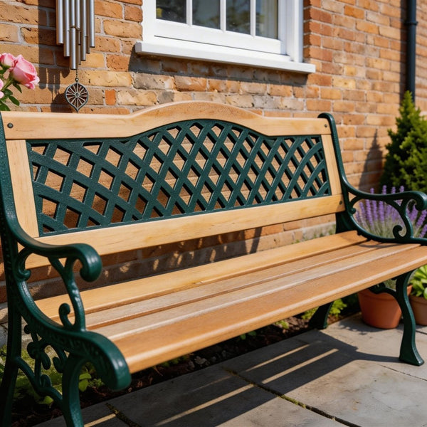 Lorien Wooden Verdigris Garden Bench