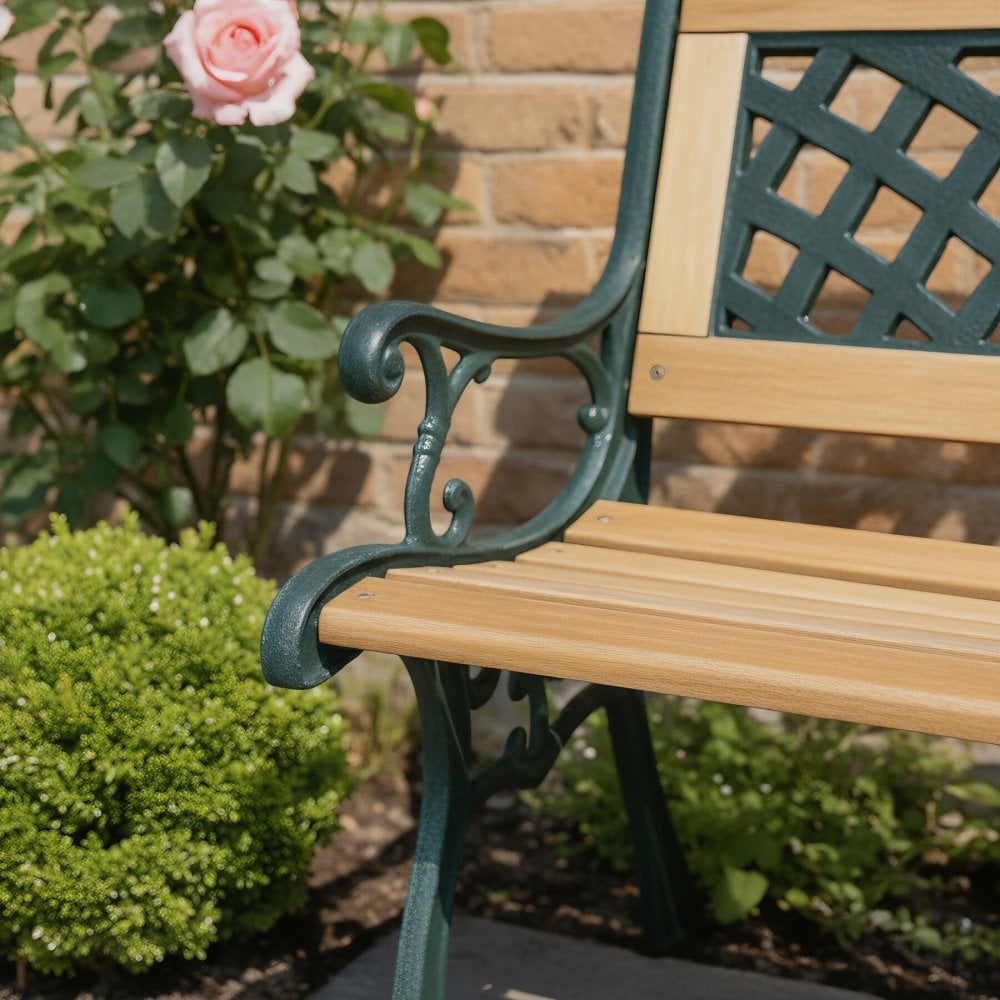 Lorien Wooden Verdigris Garden Bench