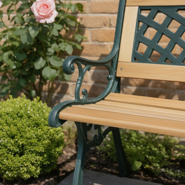 Lorien Wooden Verdigris Garden Bench