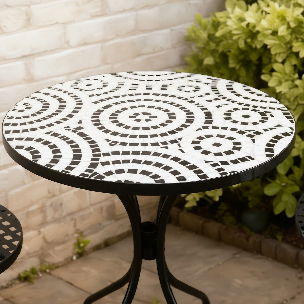 Carlton Black & White 3 Piece Mosaic Bistro Set