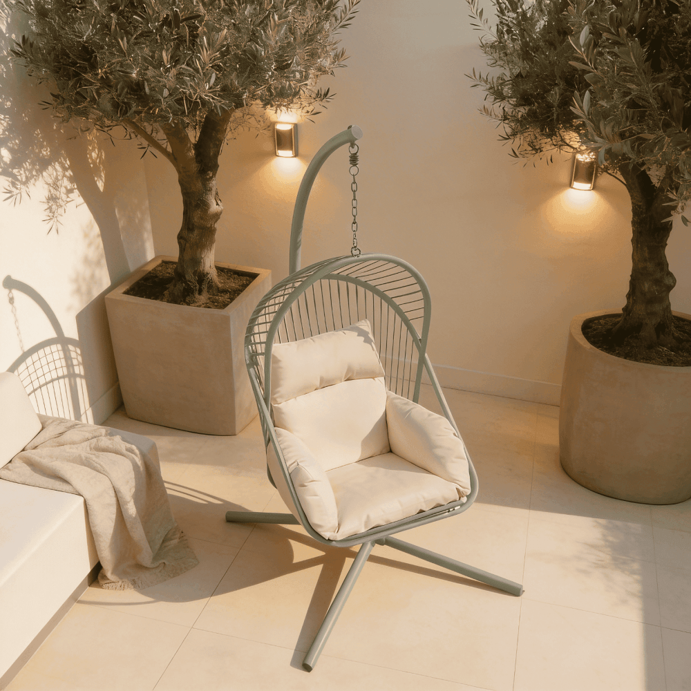 Capri Sage Green Hanging Egg Chair