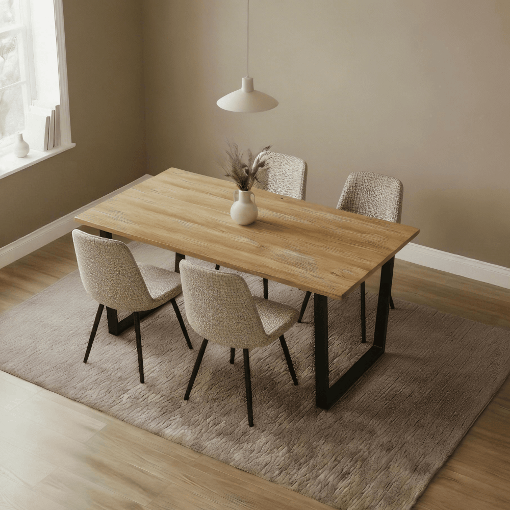 Vigo Large Pine Dining Table & Ashford Chair Set
