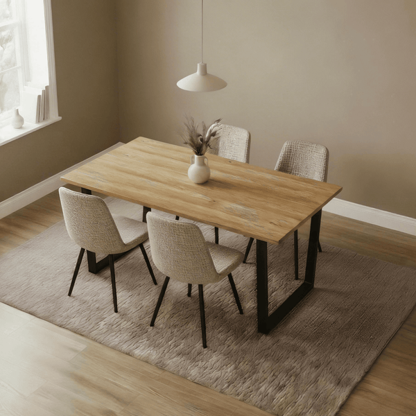 Vigo Large Pine Dining Table & Ashford Chair Set