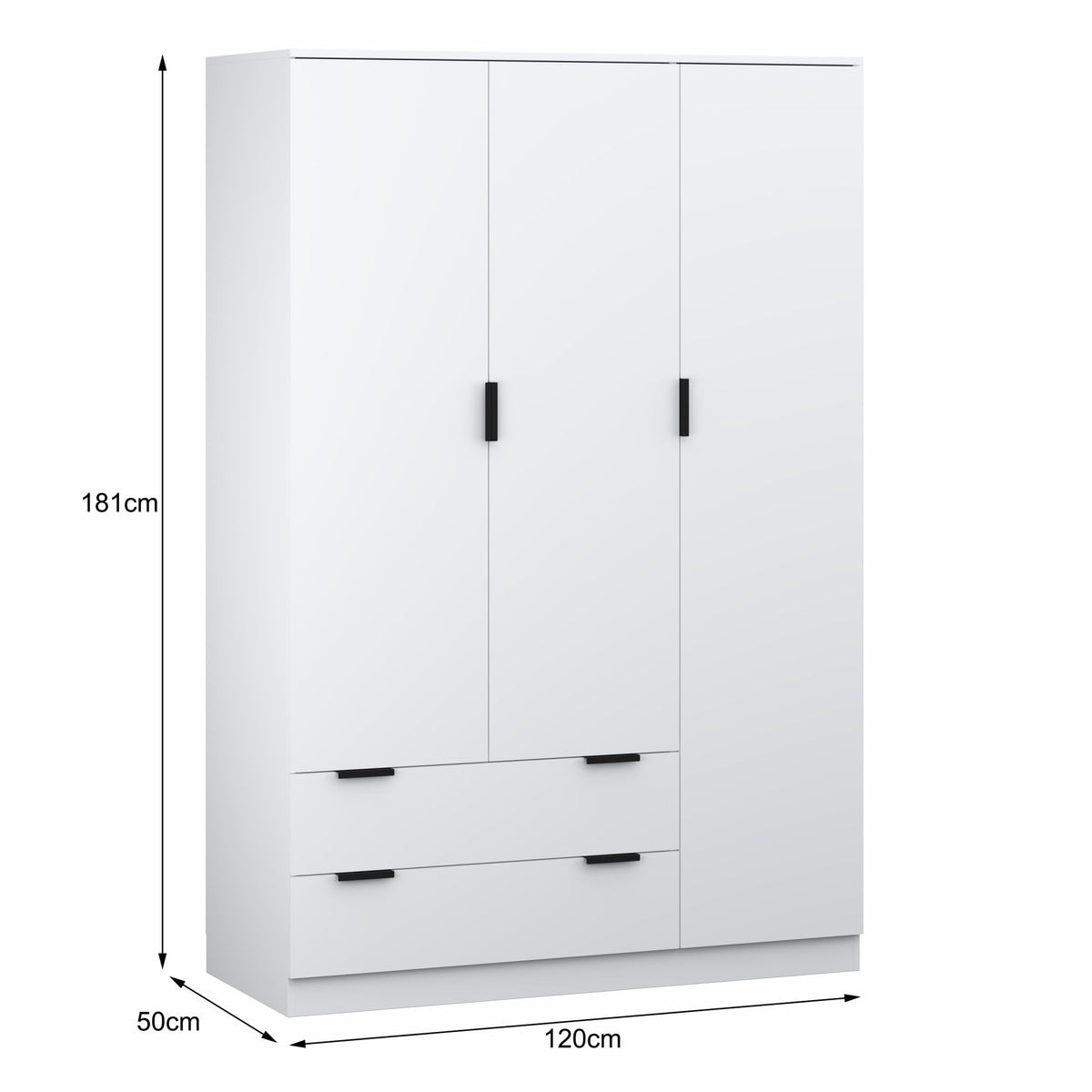 Phoenix 3 Door Wardrobe with Drawers