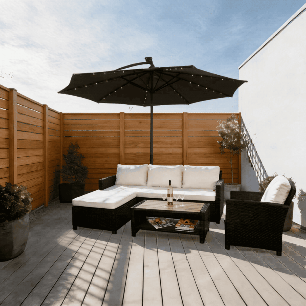 Palmera LED Overhanging Cantilever 3m Grey Parasol
