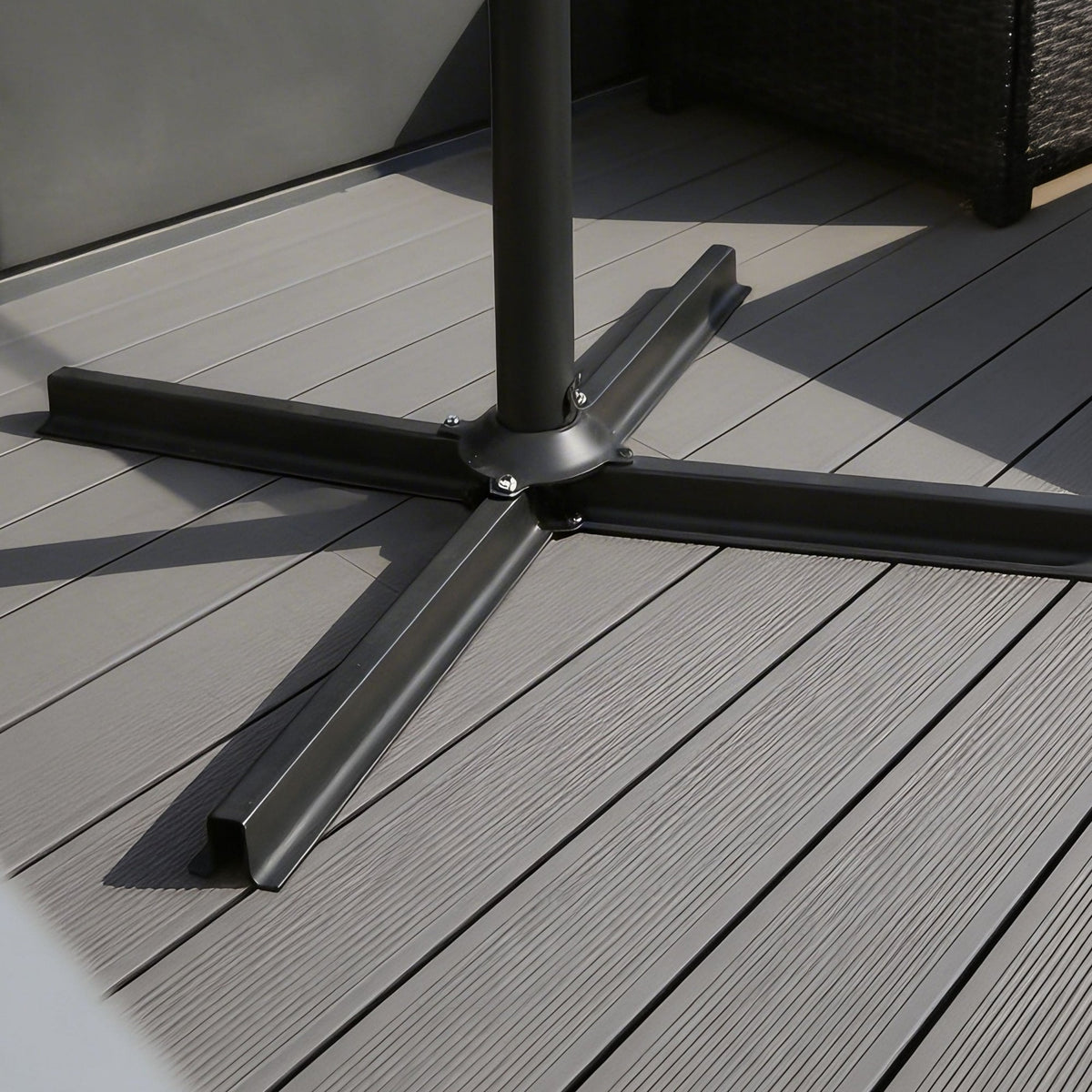 Palmera LED Overhanging Cantilever 3m Grey Parasol