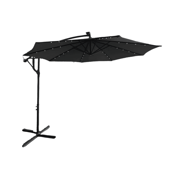 Palmera LED Overhanging Cantilever 3m Grey Parasol