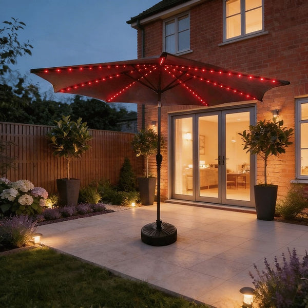 Soletta Multi Coloured LED Crank 3m Grey Parasol
