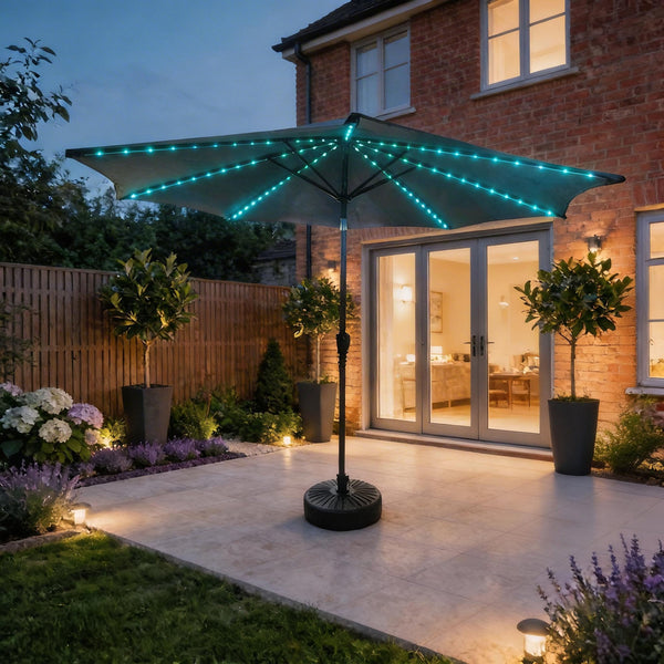 Soletta Multi Coloured LED Crank 3m Grey Parasol