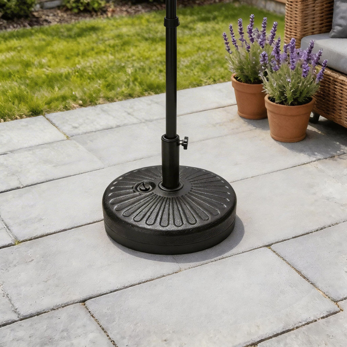 Basque Black Plastic Parasol Base