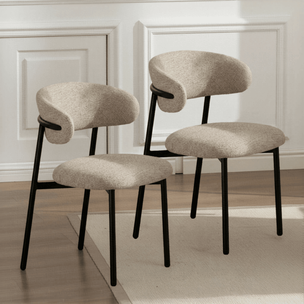 Velora Pair of Beige Dining Chairs