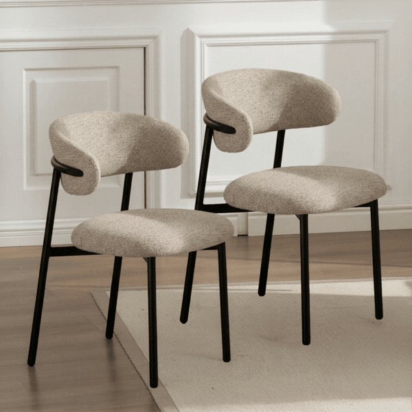 Velora Pair of Beige Dining Chairs