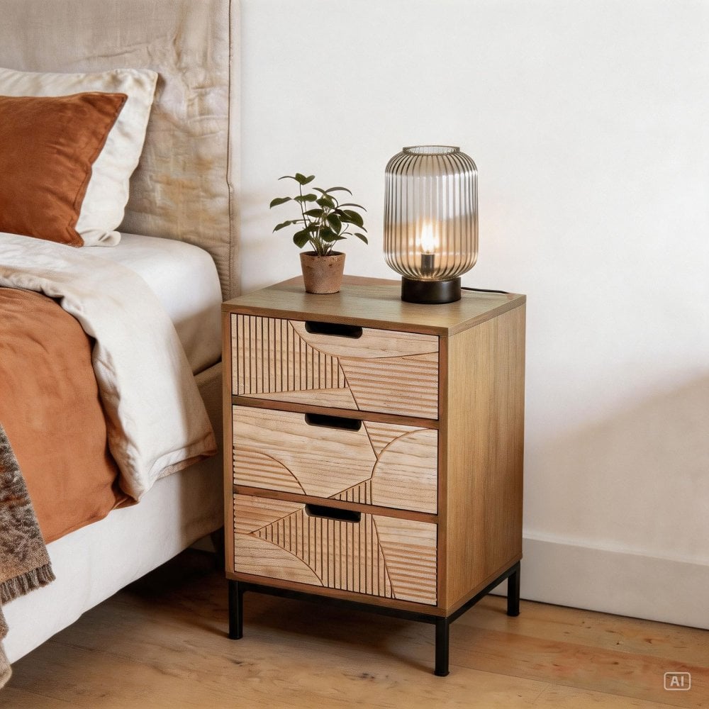 Reedham 3 Drawer Bedside
