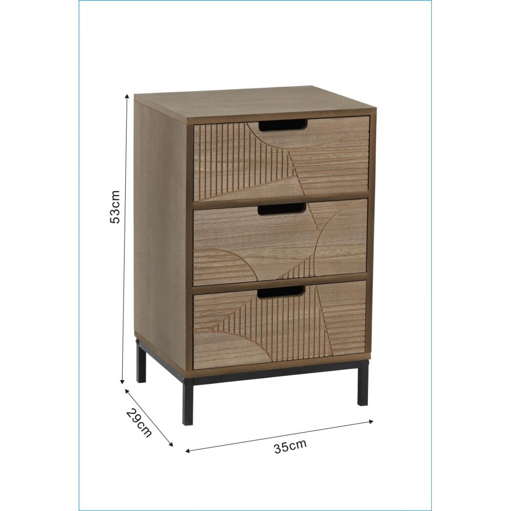 Reedham 3 Drawer Bedside