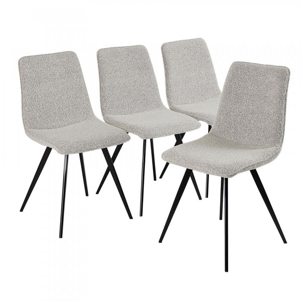 Ashford Boucle Dining Chairs with Metal Legs - Set of 4