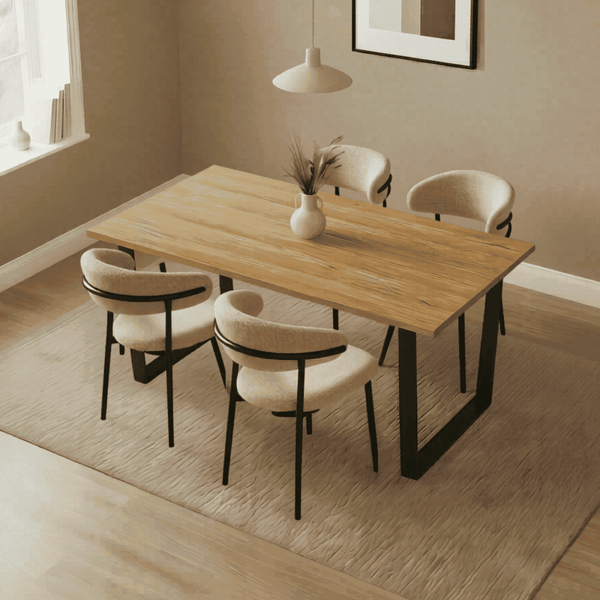 Vigo Large Pine Dining Table & Velora Chair Set