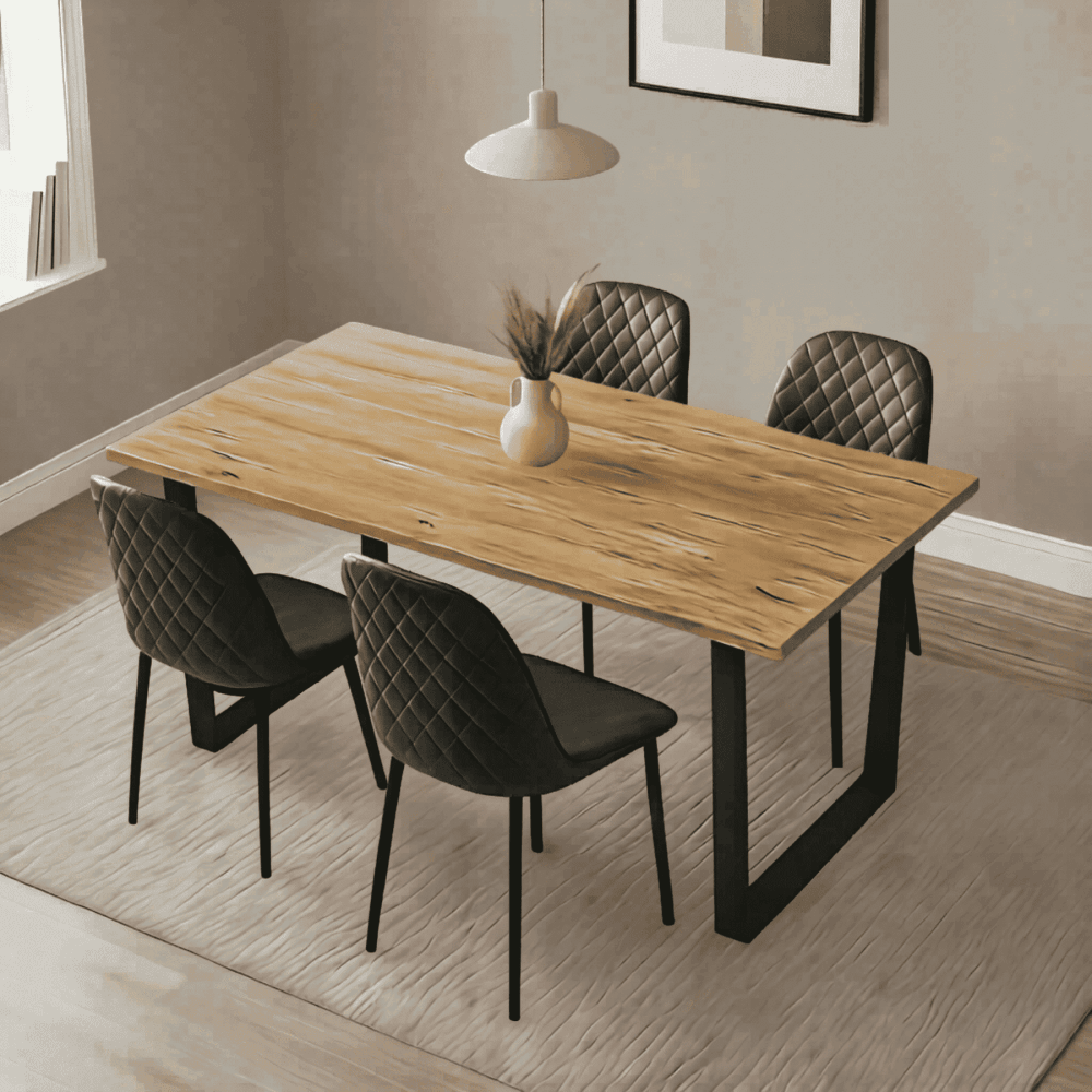 Vigo Large Pine Dining Table & Anastasia Chair Set