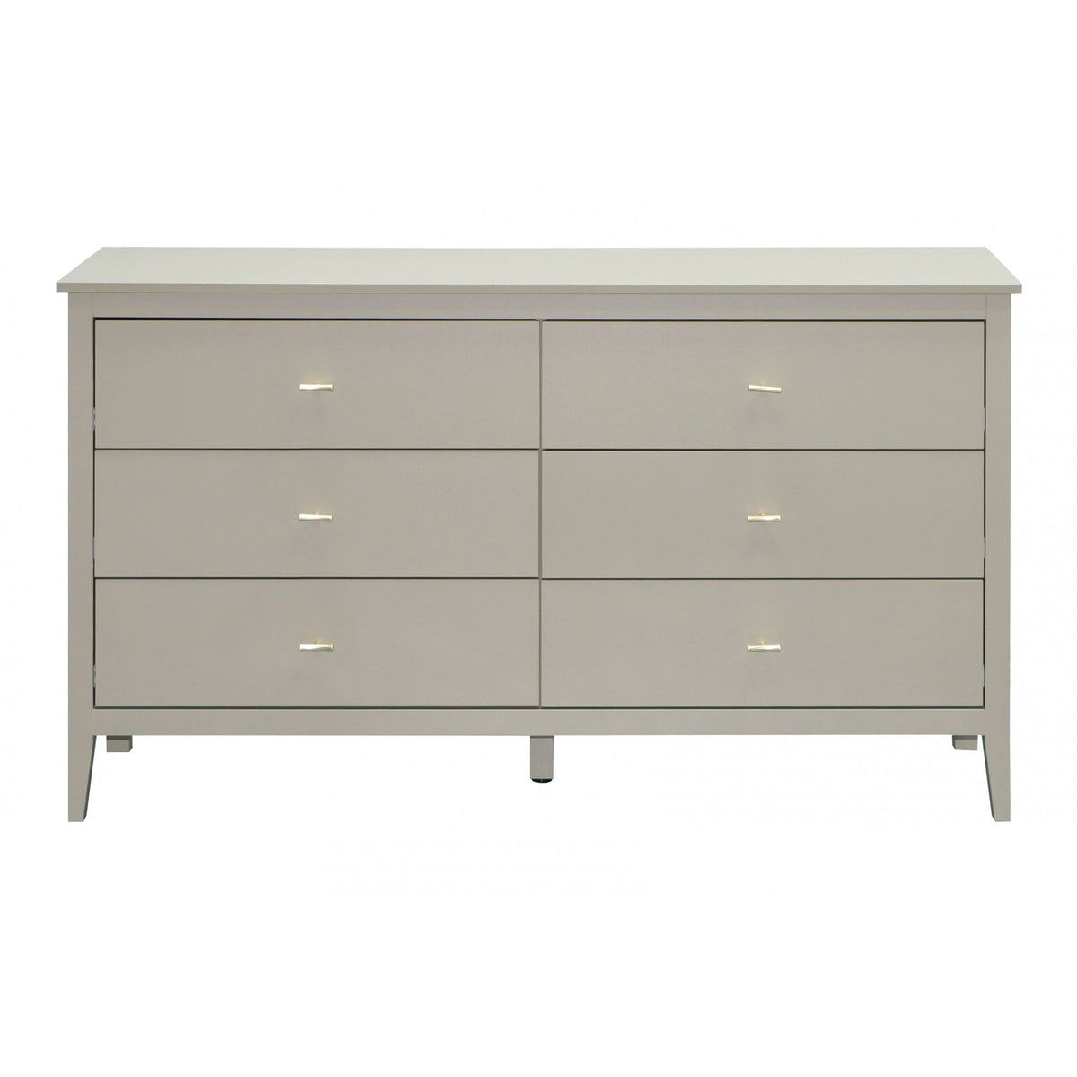 Grace Greige Chest of 6 Drawers with Gold Handles