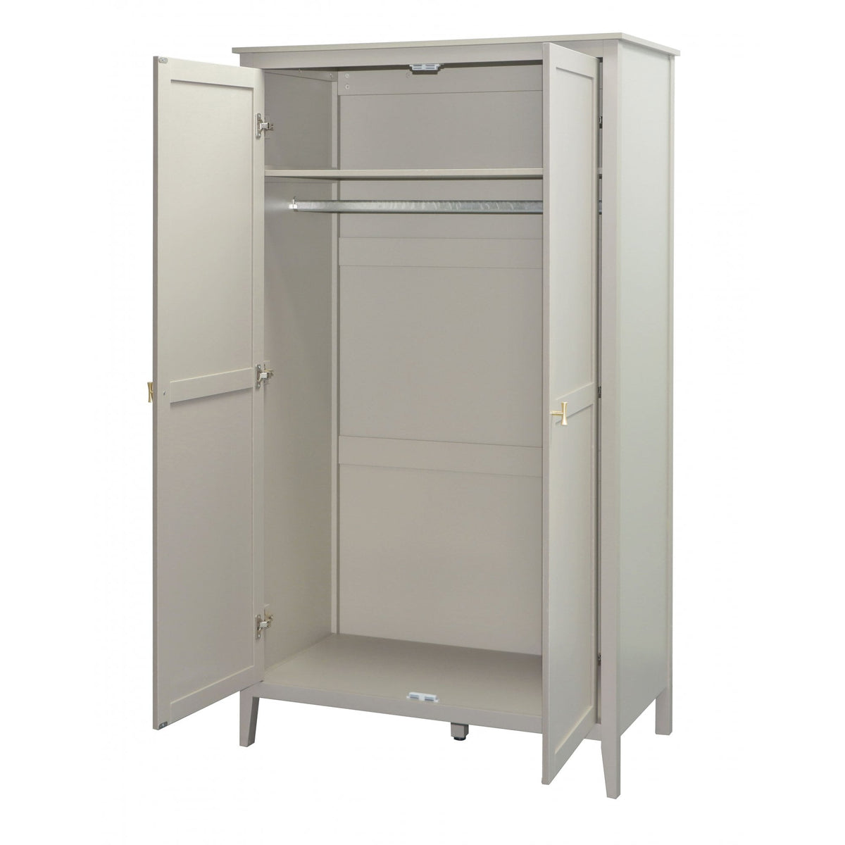 Grace Greige 2 Door Wardrobe with Gold Handles