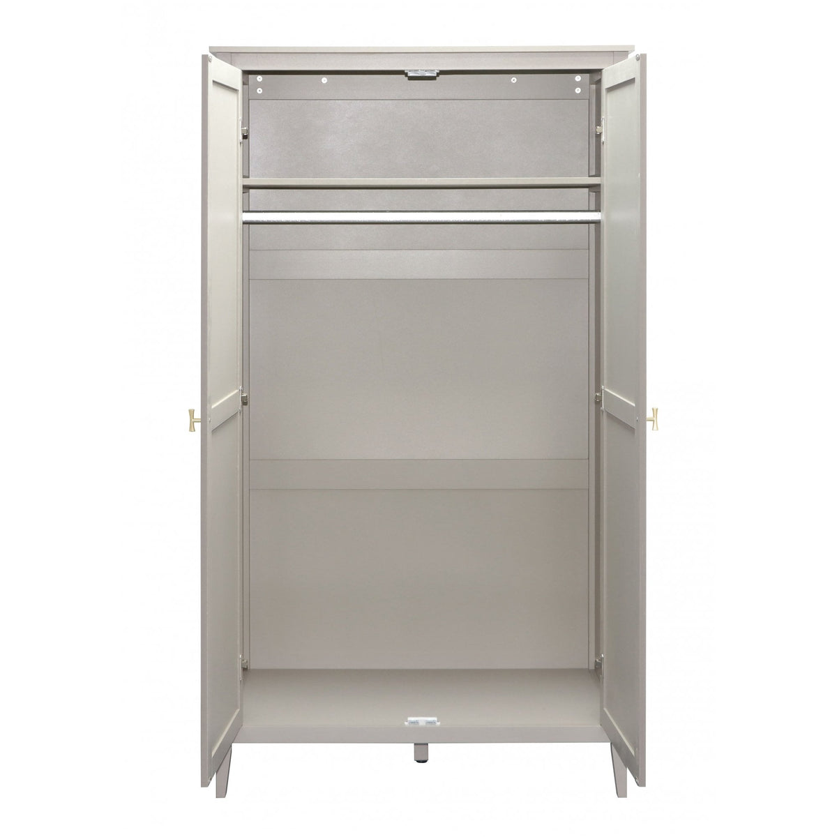 Grace Greige 2 Door Wardrobe with Gold Handles