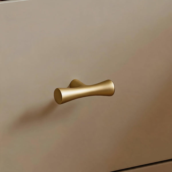 Grace Greige Chest of 6 Drawers with Gold Handles